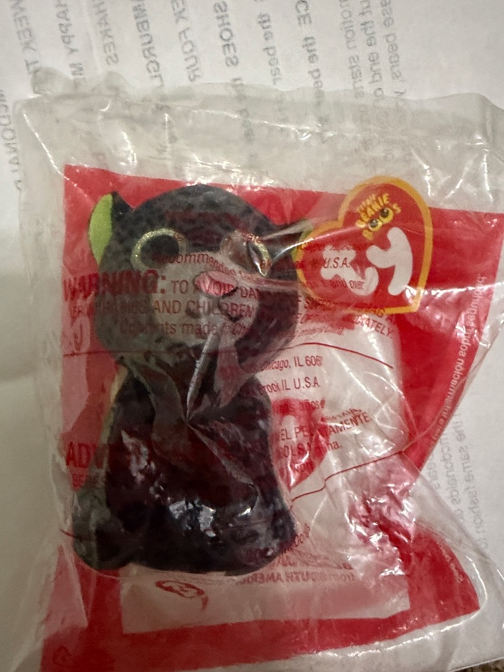 Ty Dotson Black jaguar  teenie Beanie Boos Happy Meal toy 2021